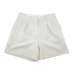 BABATON Minimalist Chic Pleated Dress Shorts • 6 • cream white • business casual